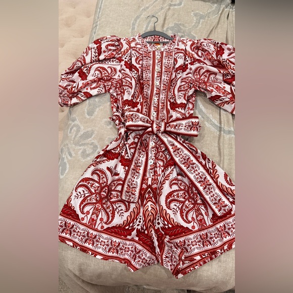 FARM Rio Red and Cream Patterned Romper - Picture 6 of 7